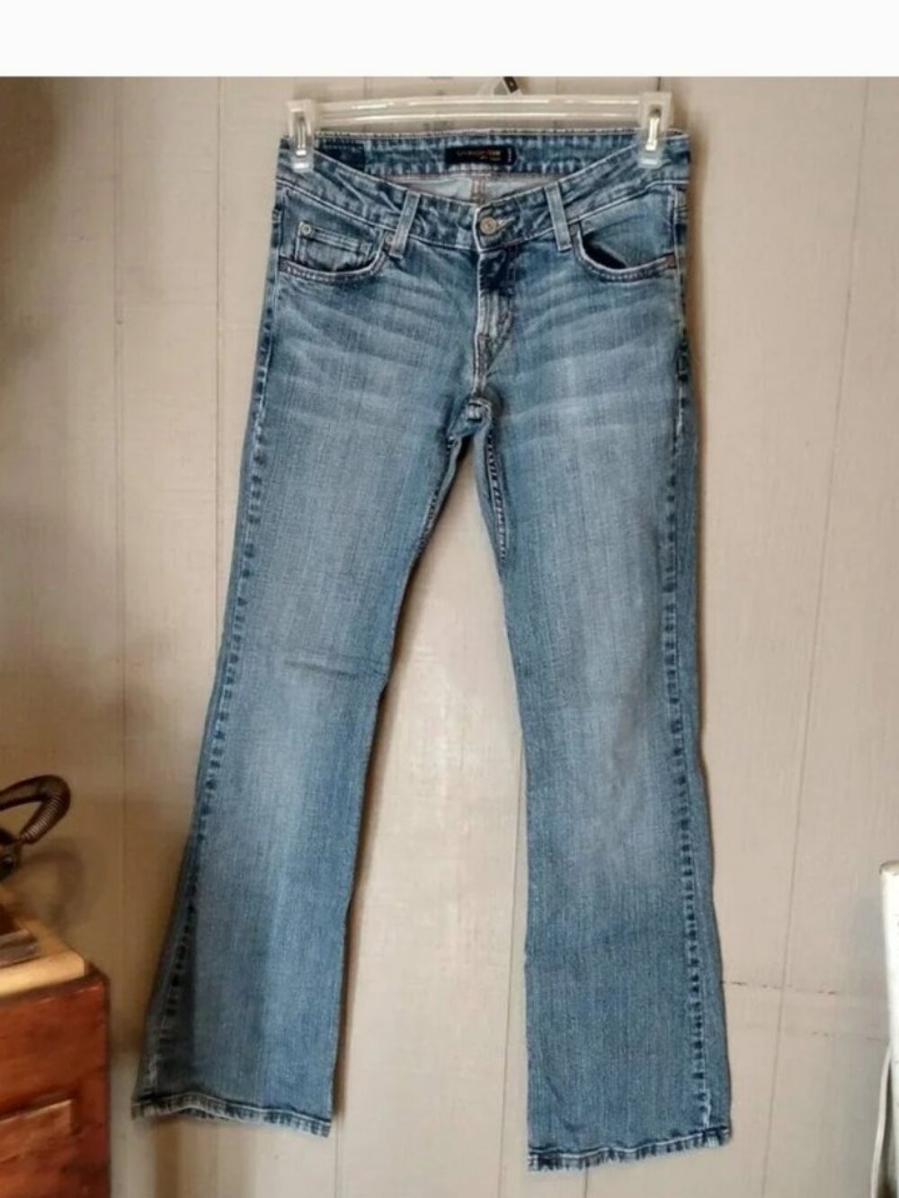 Levis Too Superlow Light Blue Medium Bootleg Denim Jeans